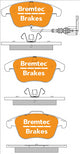 BREMTEC PRO-LINE BRAKE PADS SET AUDI Q3 (8U) 2.0TDi 2011- BT1384PRO
