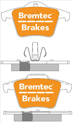 BREMTEC PRO-LINE REAR BRAKE PADS SET VOLVO XC90 2002- BT1392PRO