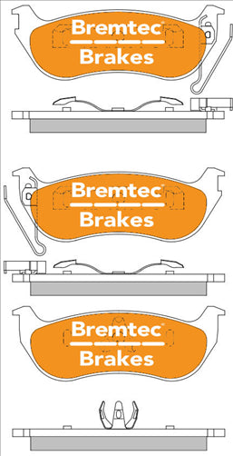 BREMTEC PRO-LINE HD CERAMIC+ ZERO DUST JEEP CHEROKEE KJ KELSEY HAYES BT1393PRO