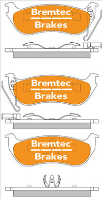 BREMTEC PRO-LINE HD CERAMIC+ ZERO DUST JEEP CHEROKEE KJ KELSEY HAYES BT1393PRO
