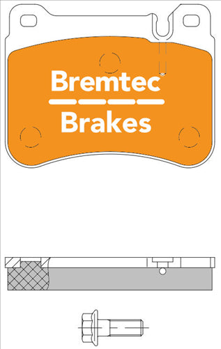 BREMTEC EURO-LINE HD BRAKE PADS SET MERCEDES W203 200K SPORTS PAK BT1394ELH
