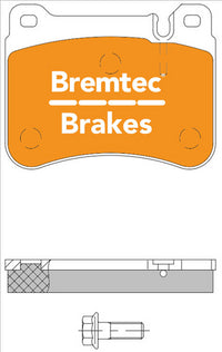 BREMTEC EURO-LINE HD BRAKE PADS SET MERCEDES W203 200K SPORTS PAK BT1394ELH