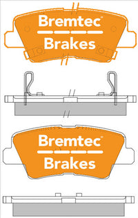 BREMTEC PRO-LINE BRAKE PADS SET HYUNDAI i30 1.6 CRDi 2012- BT1402PRO