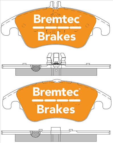 BREMTEC PRO-LINE BRAKE PADS SET MERCEDES W204 SPORT PACKAGE BT1409PRO