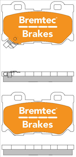 BREMTEC PRO-LINE BRAKE PAD FRONT SET CIVIC, CIVIC HYBRID INTEGRA BT1414PRO
