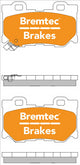 BREMTEC PRO-LINE BRAKE PAD FRONT SET CIVIC, CIVIC HYBRID INTEGRA BT1414PRO