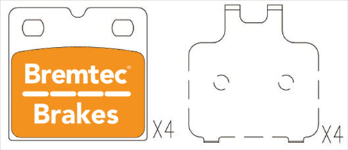 BREMTEC EURO-LINE BRAKE PADS SET BT1442ELC