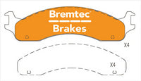 BREMTEC 4WD BRAKE PADS SET FORD F250 7.3L 4X4 1995- BT146E