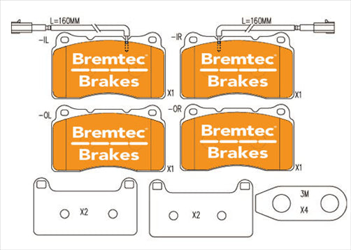 BREMTEC PRO-LINE BRAKE PADS SET ALFA GIULIETTA 940 2.0 BREMBO BT1478PRO