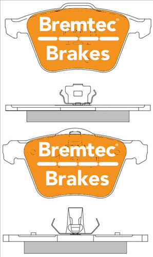 BREMTEC EURO-LINE HD BRAKE PADS SET VOLVO XC90 2.5T (17"") 2002- BT1480ELH