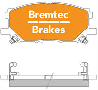 BREMTEC 4WD BRAKE PADS SET LEXUS RX330 2003- BT1482E