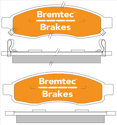 BREMTEC PRO-LINE BRAKE PADS SET NISSAN TITAN 5.6 2006- BT1492PRO