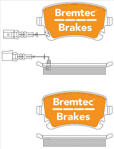 BREMTEC TRADELINE BRAKE PAD SET REAR VW TRANSPORTER T5 1.9TD, 2.3TD BT1495TS