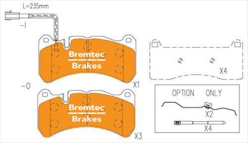 BREMTEC BRAKE PAD SET FRONT MASERATI GHIBLI (M157) 3.0 TT BT15071EV550
