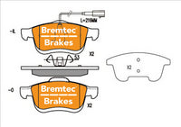 BREMTEC BRAKE PAD SET FRONT FIAT DOBLO (263) 1.6TD 2014- BT15100ELC