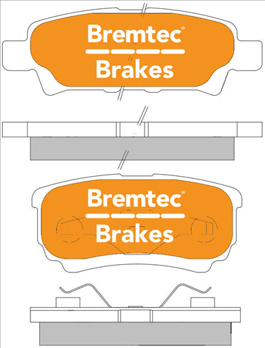 BREMTEC PRO-LINE BRAKE PADS SET MITSUBISHI LANCER CG 2002-03 BT1516PRO