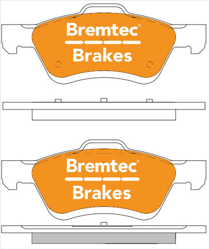 BREMTEC 4WD BRAKE PADS SET FORD ESCAPE 3.0 2007- BT1526E