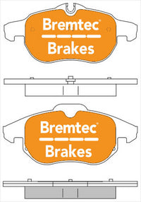 BREMTEC TRADE-LINE BRAKE PADS SET HOLDEN VECTRA ZC 2003- BT1567TS