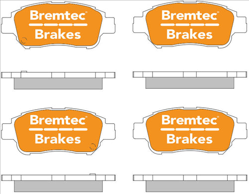 BREMTEC PRO-LINE BRAKE PADS SET TOYOTA ECHO 2000- BT157PRO