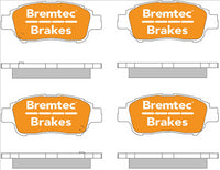 BREMTEC PRO-LINE BRAKE PADS SET TOYOTA ECHO 2000- BT157PRO