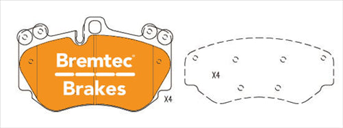 BREMTEC EURO-LINE BRAKE PADS SET BT1602ELC