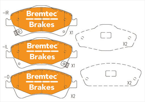 BREMTEC TRADELINE BRAKE PAD SET FRONT COROLLA ZRE152 153 AVENSIS ZRT BT1618TS