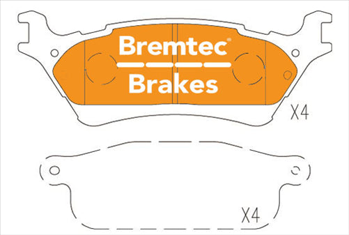BREMTEC PRO-LINE HD CERAMIC+ ZERO DUST FORD F-150 RAPTOR 6.2L 2014- BT16400PRO