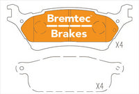 BREMTEC PRO-LINE HD CERAMIC+ ZERO DUST FORD F-150 RAPTOR 6.2L 2014- BT16400PRO