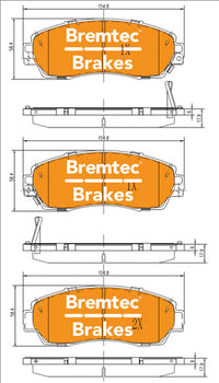 BREMTEC PRO-LINE FRONT BRAKE PAD SET HONDA CRV AWD 2007- BT1642PRO