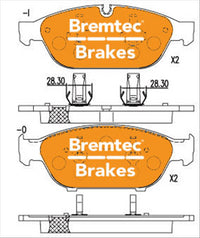 BREMTEC EUROLINE CERAMIC+ ZERO DUST AUDI A6 FRONT BT16480ELC
