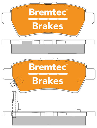 BREMTEC PRO-LINE BRAKE PADS SET NISSAN NAVARA 2.5 2005- BT1653PRO