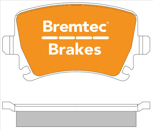 BREMTEC EURO-LINE BRAKE PAD REAR SET AUDI A3 A4 A6 S3 TT. VW GOLF BT1660ELC