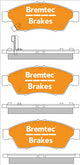 BREMTEC PRO-LINE BRAKE PADS SET SUZUKI LIANA 1.5 RB21 2002- BT1665PRO