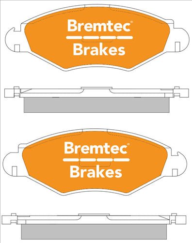 BREMTEC EURO-LINE BRAKE PADS SET PEUGEOT 206 (BOSCH) 1.4i 1999- BT1687ELC