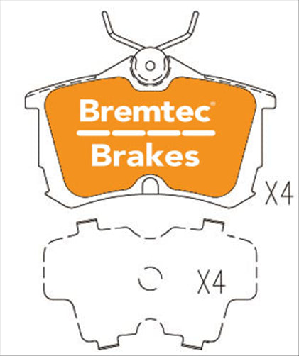BREMTEC TRADELINE BRAKE PAD SET REAR HONDA EURO CL VI VII 2.3L 2.4L BT1693TS