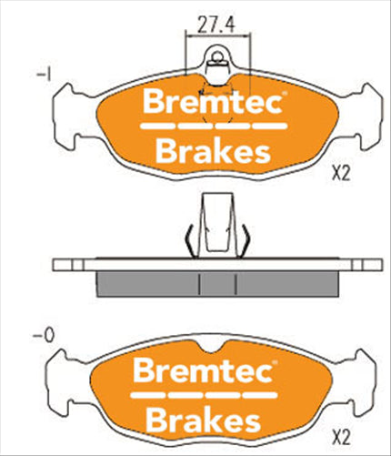 BREMTEC EURO-LINE BRAKE PADS SET JAGUAR XK8 Coupe (QEV) 4.0L BT17531ELC