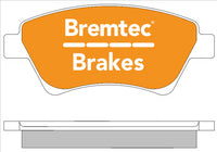BREMTEC EURO-LINE BRAKE PADS SET RENAULT MEGANE II KMO/1 BT1758ELC