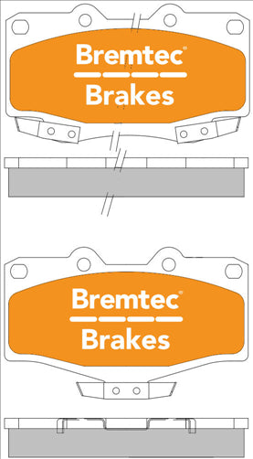 BREMTEC PRO LINE HD CERAMIC+ LOW DUST HILUX, 4 RUNNER PRADO FRONT BT175PRO