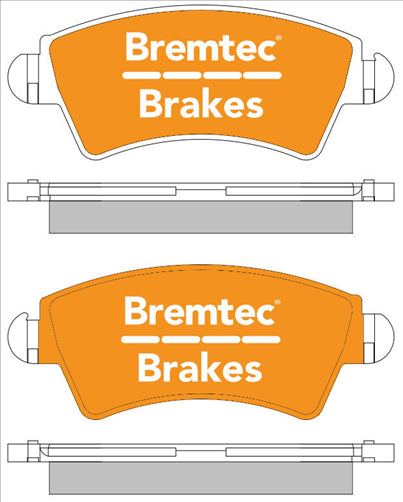 BREMTEC TRADELINE BRAKE PAD SET FRONT PEUGEOT 206 (2A/C) 1.6 16V BT1761TS
