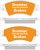 BREMTEC TRADELINE BRAKE PAD SET FRONT PEUGEOT 206 (2A/C) 1.6 16V BT1761TS