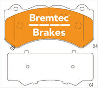 BREMTEC PRO-LINE BRAKE PADS SET GRAND CHEROKEE IV WK 6.4 SRT8 BT1770PRO