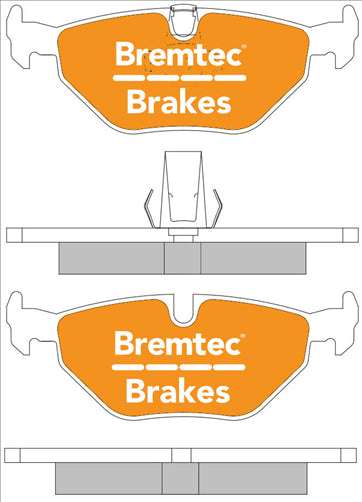 BREMTEC EURO-LINE BRAKE PADS SET BMW 5 SERIES (E39) 530d (ATE) BT1783ELC