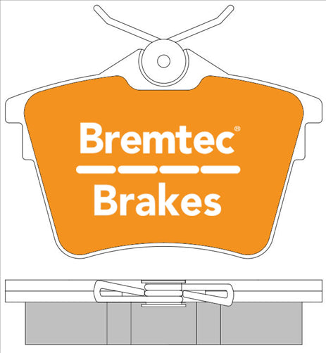 BREMTEC TRADELINE BRAKE PAD SET REAR CITROEN C5 2.2d&I 2.7d&i 3.0L BT1793TS
