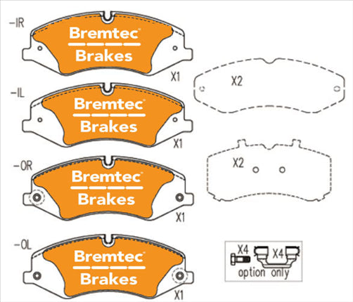 BREMTEC PRO-LINE HD CERAMIC+ ZERO DUST RANGE ROVER LS SPORTS FRONT BT1806PRO