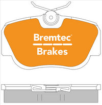 BREMTEC PRO-LINE BRAKE PADS SET MERCEDES W201 C-CLASS 1982-87 BT1812PRO