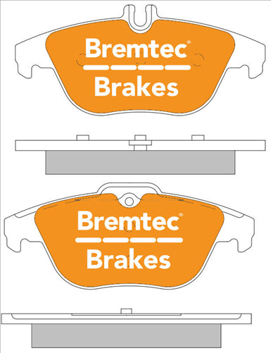BREMTEC PRO-LINE BRAKE PADS SET MERCEDES (S204) C200, C220 BT1840PRO