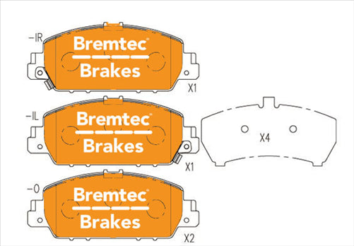 BREMTEC PRO-LINE BRAKE PADS SET HONDA HR-V 1.8L 2016- BT18430PRO