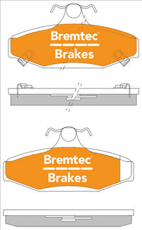 BREMTEC PRO-LINE BRAKE PADS SET HOLDEN COMMODORE VN-VS 1988-91 BT1847PRO