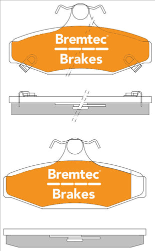 BREMTEC TRADELINE BRAKE PAD SET REAR COMMODORE. FALCON. HSV BT1847TS