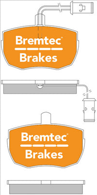 BREMTEC EURO-LINE BRAKE PADS SET DISCOVERY 2.5TDi (With Sensor) BT184ELC